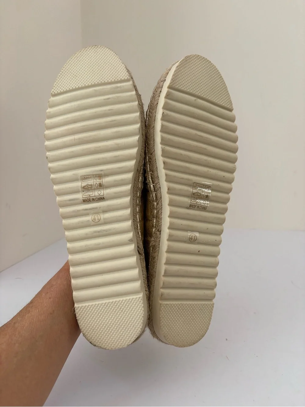 Patrizia by Spring Step Raiatea Espadrille/ Flats Metallic Gold. Sz 41 (9.5-10)
